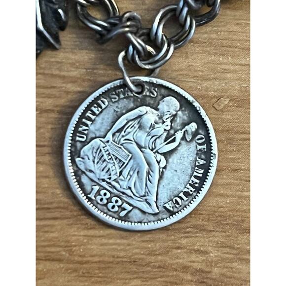 Vintage Sterling Bracelet with 12 Charms 925 Travel Souvenir 26.47 gr - Picture 5 of 11